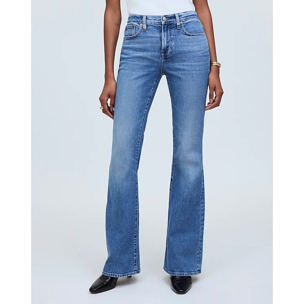 Madewell Flea Market Flare Jeans Amaretto Wash Blue Mid Rise 70s Boho US 26 NWT